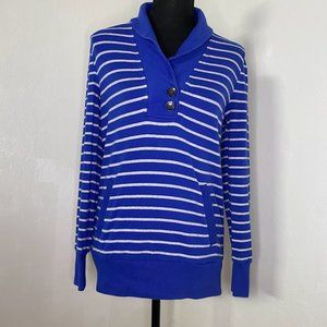 Banana Republic Blue & White Striped Pullover Sweater